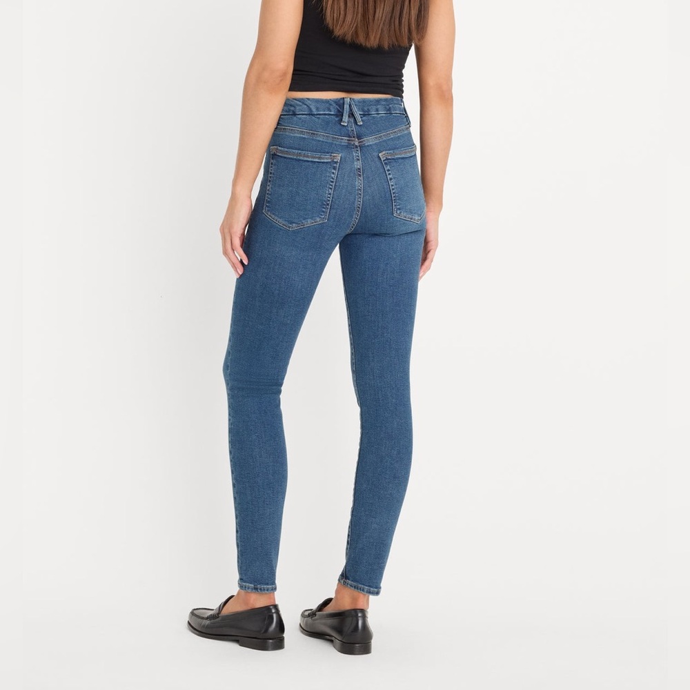 NWT Good American Good Legs Long Mid Blue High-Rise Skinny Jeans - Picture 2 of 11